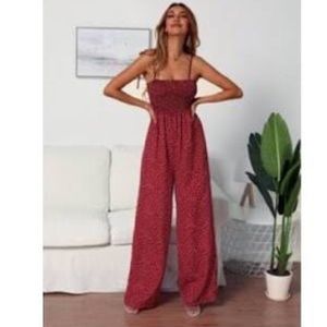 SHEIN Red Polka Dot Jumpsuit